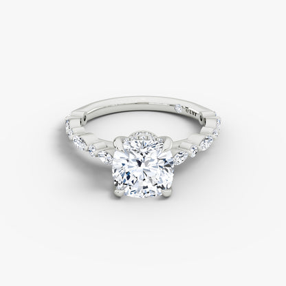 Cushion / Platinum / Garnet